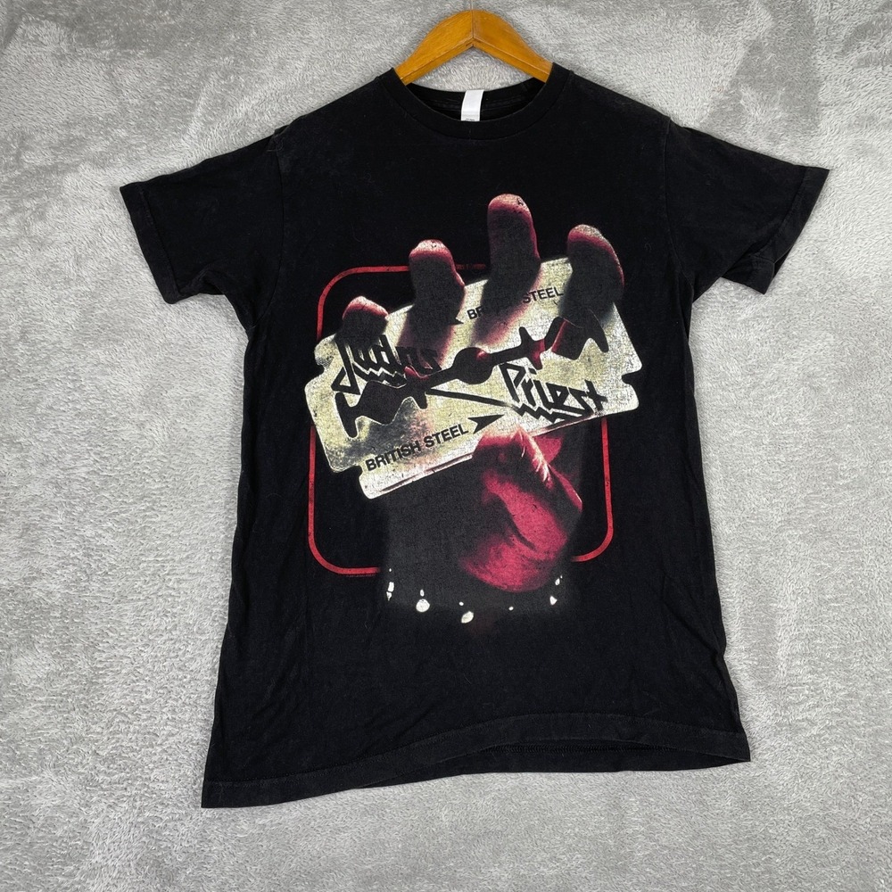 Judas Priest Shirt Mens Medium Black British Steel 2021 Tour Heavy Metal Graphic